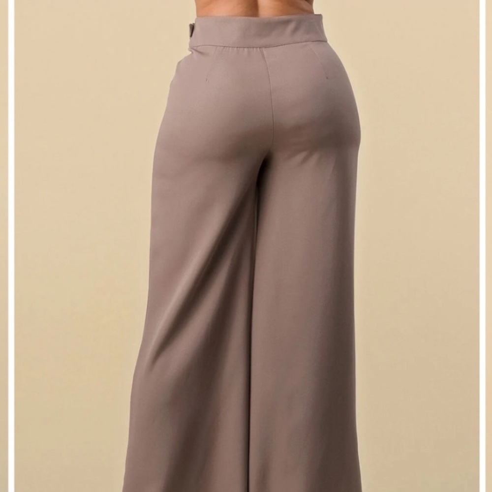 Wide leg mocha pants - Picture 2 of 6